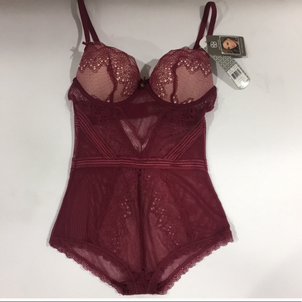 NWT burgundy lace bodysuit